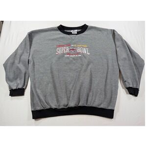 Vintage Logo Athletic Super Bowl XXXIV Titans vs Rams Sweatshirt 2XL Grey NFL